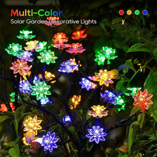 Outdoor Waterproof Cherry Blossom Multicolor Solar Garden Lights🌞💡