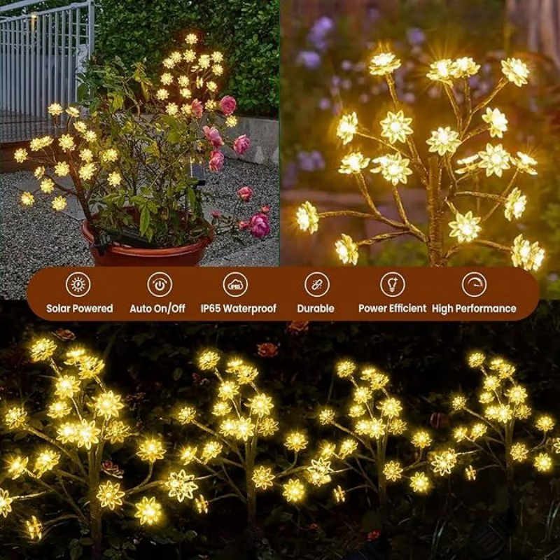Outdoor Waterproof Cherry Blossom Multicolor Solar Garden Lights🌞💡
