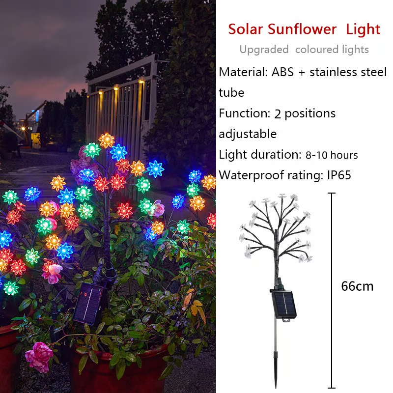 Outdoor Waterproof Cherry Blossom Multicolor Solar Garden Lights🌞💡