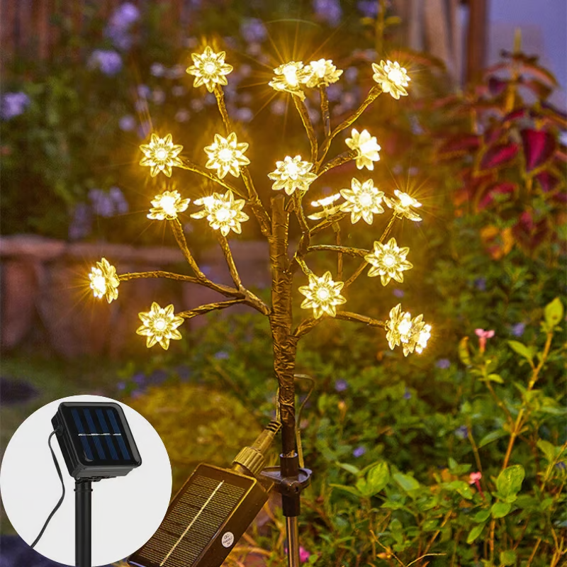 Outdoor Waterproof Cherry Blossom Multicolor Solar Garden Lights🌞💡