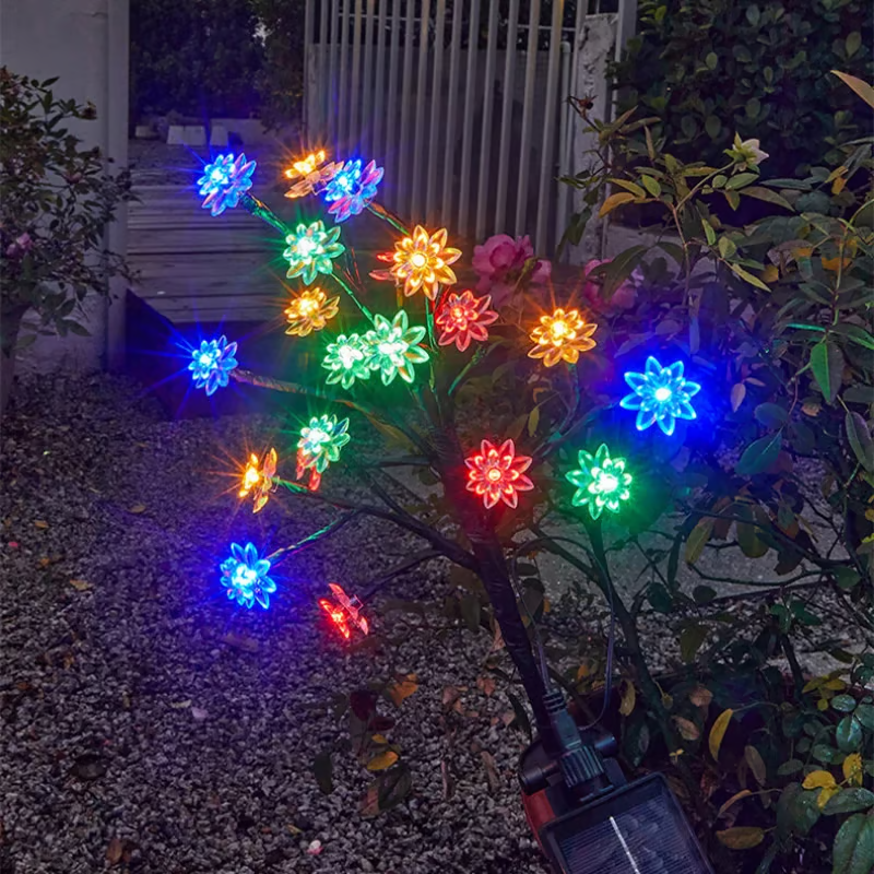 Outdoor Waterproof Cherry Blossom Multicolor Solar Garden Lights🌞💡