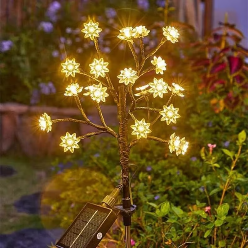 Outdoor Waterproof Cherry Blossom Multicolor Solar Garden Lights🌞💡